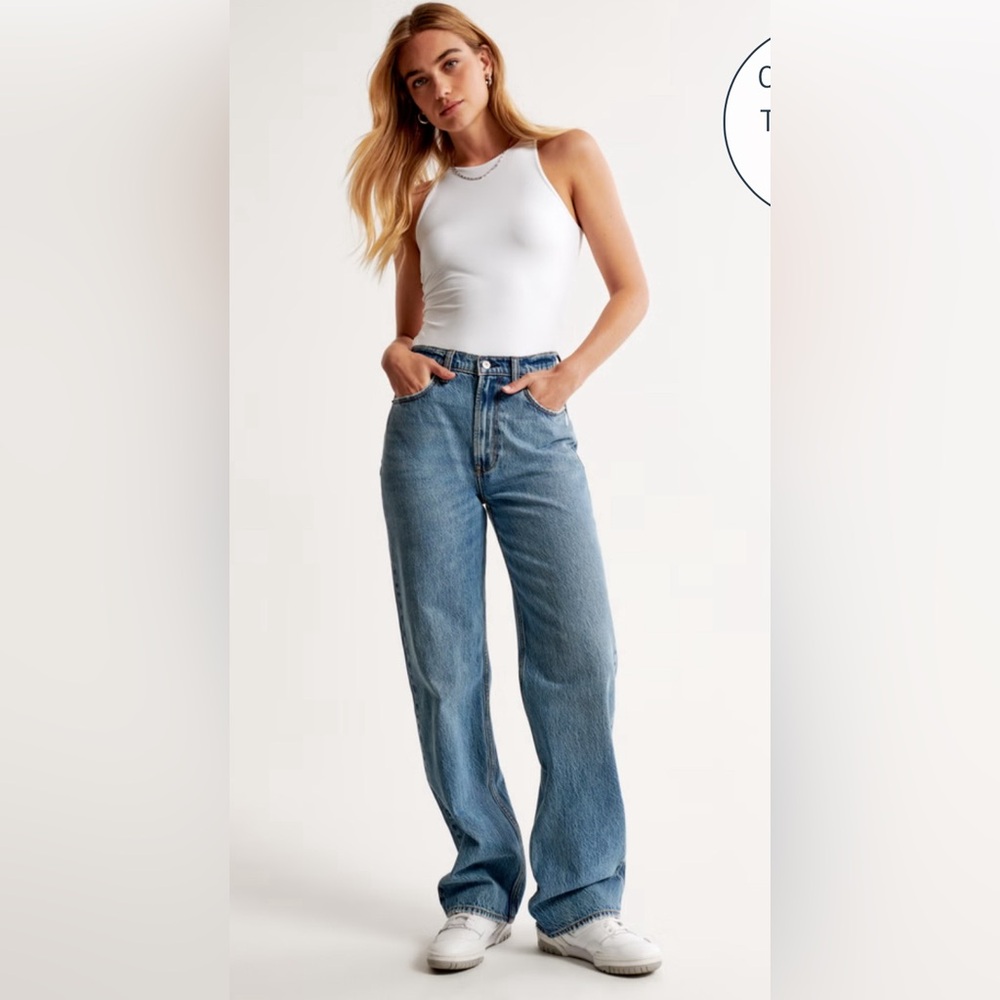 Abercrombie “The loose high rise” jeans in curve love size 23 long